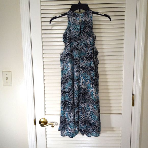 Entro Mini Dress Tunic Size Medium Lined Sleeveless Floral Design Length 34" NEW - Picture 7 of 16